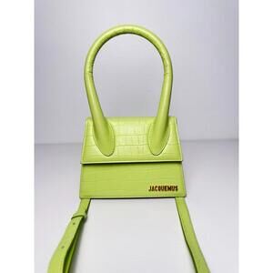 Jacquemus Le Chiquito Moyen Lime Green Croc-Effect Bag
